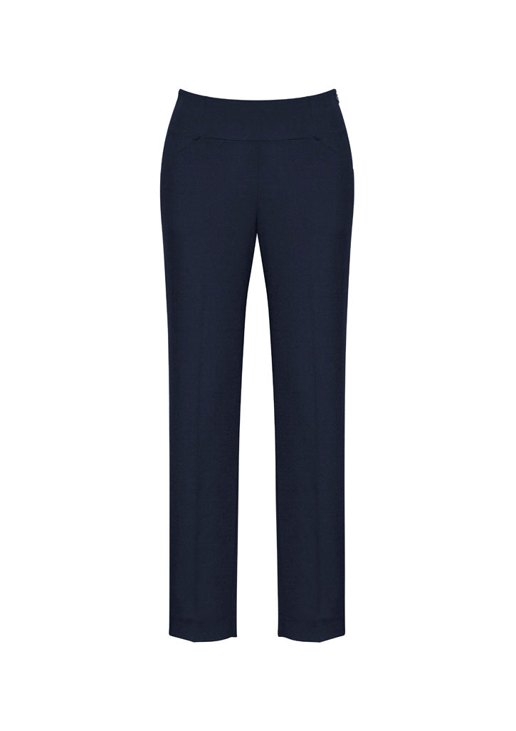 Cool Stretch Womens Bandless Slim Leg Pant - Navy - Front