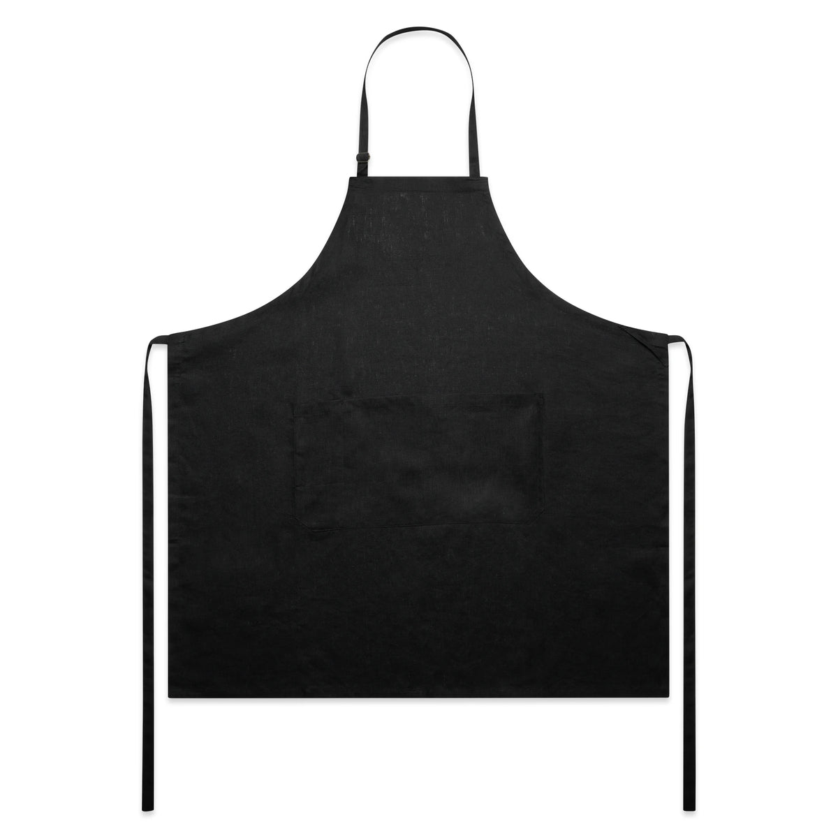 Linen Apron 1086 - Black - Front