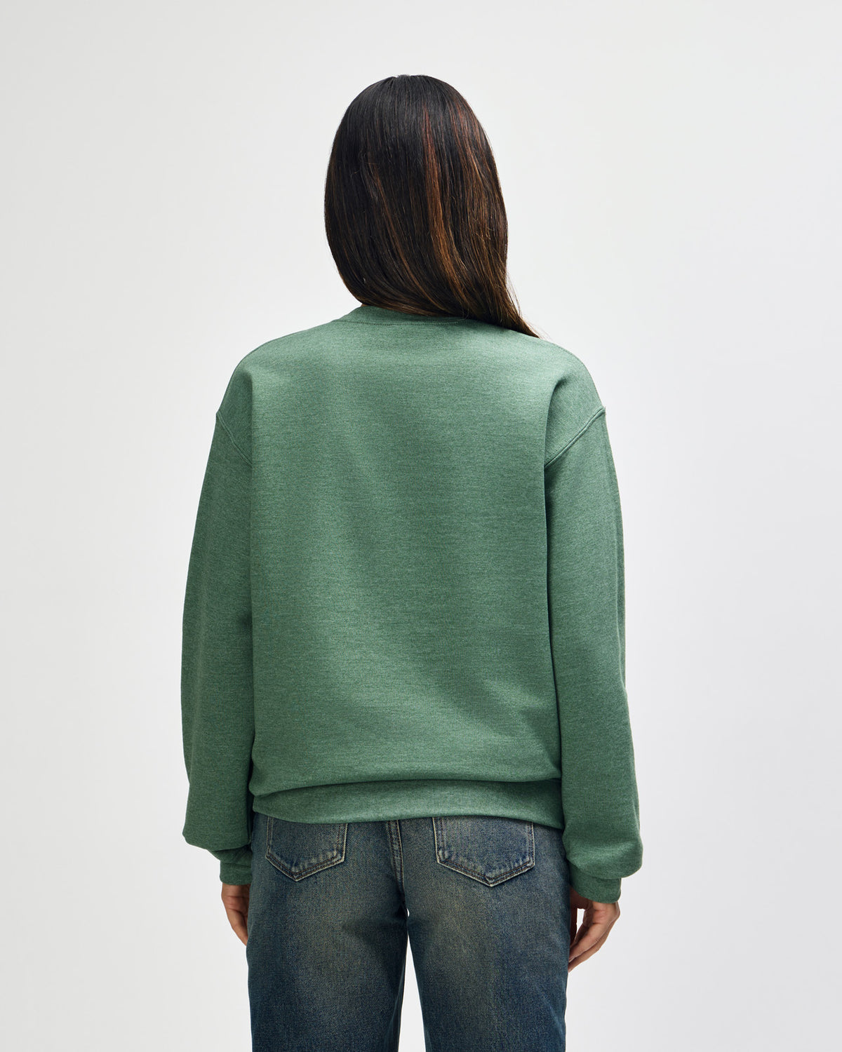Gildan Heavy Blend 18000 Crewneck - Heather Dark Green - Back