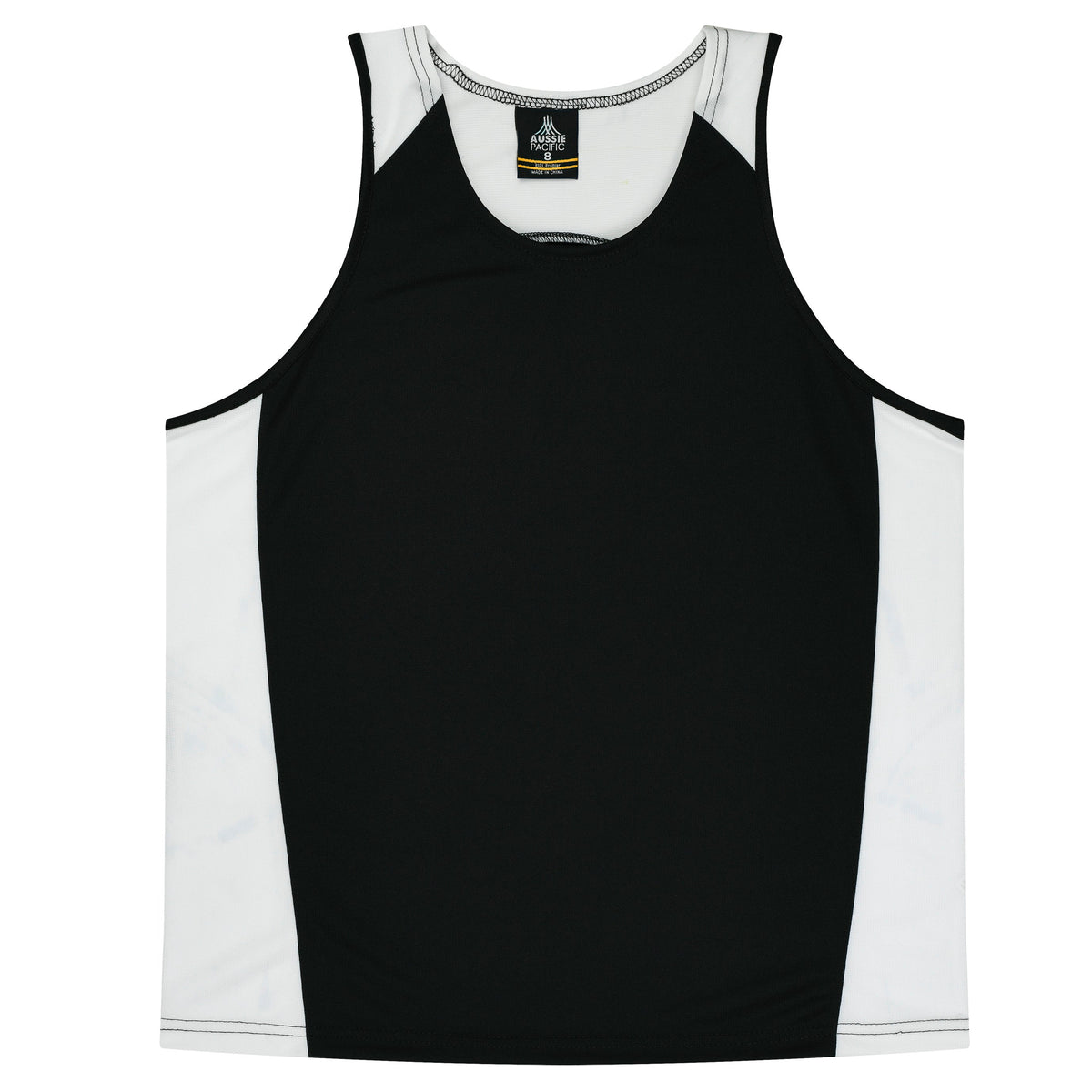 Aussie Pacific Premier Kids Singlet 3101 - Black/White