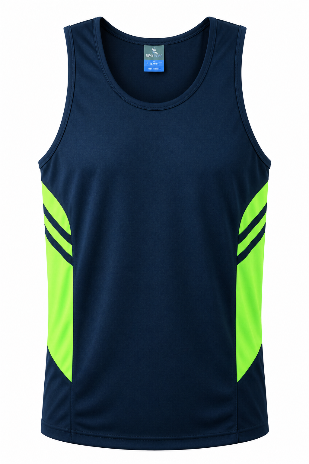 Aussie Pacific Tasman Men's Singlet 1111 - Navy/Neon Green