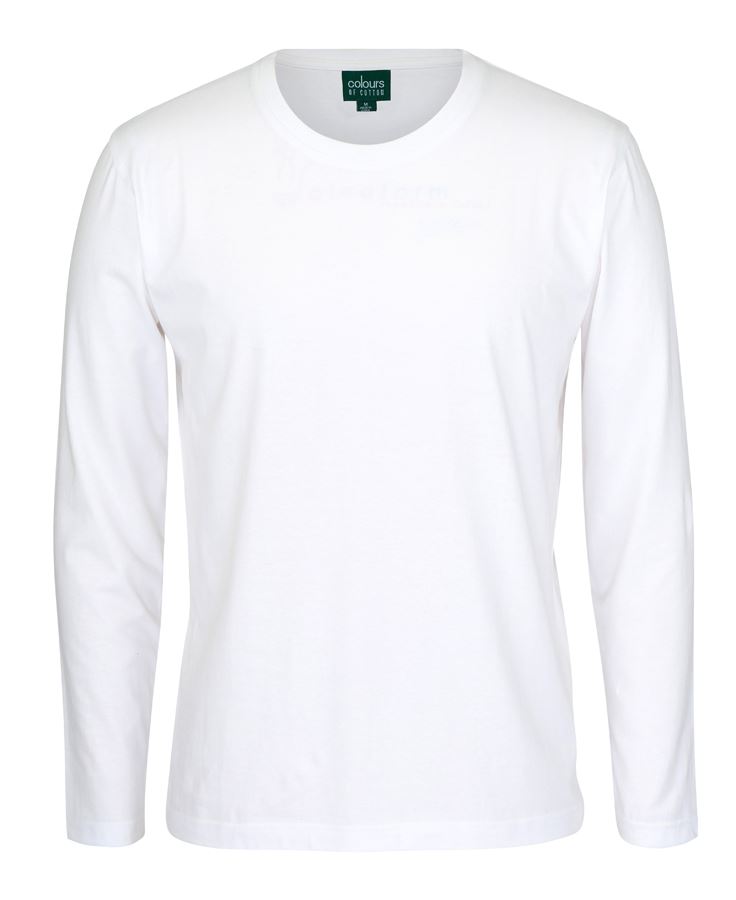 C of C Long Sleeve Non-Cuff Tee - White - Front