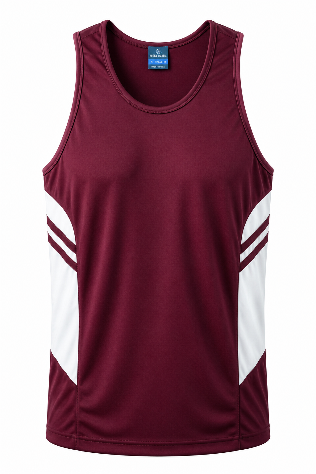 Aussie Pacific Tasman Men's Singlet 1111 - Maroon/White