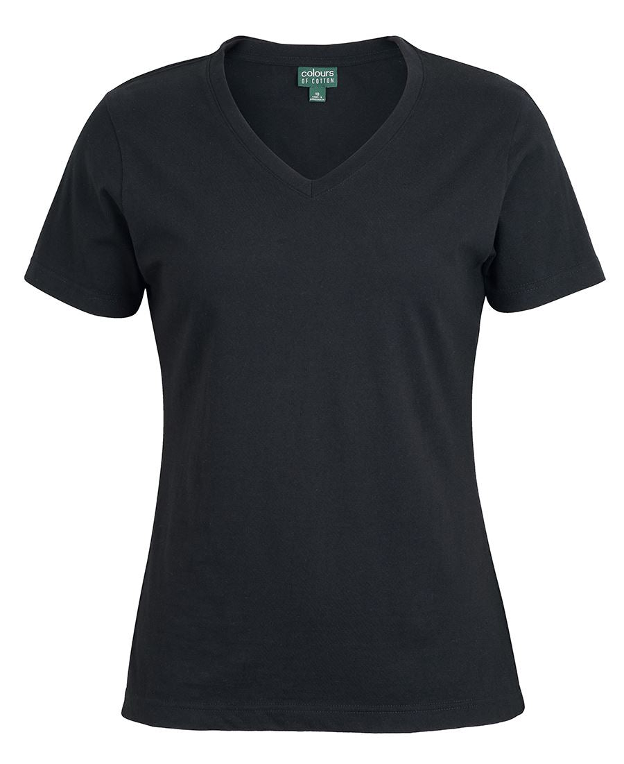 C of C Ladies V-Neck Tee - Black - Front