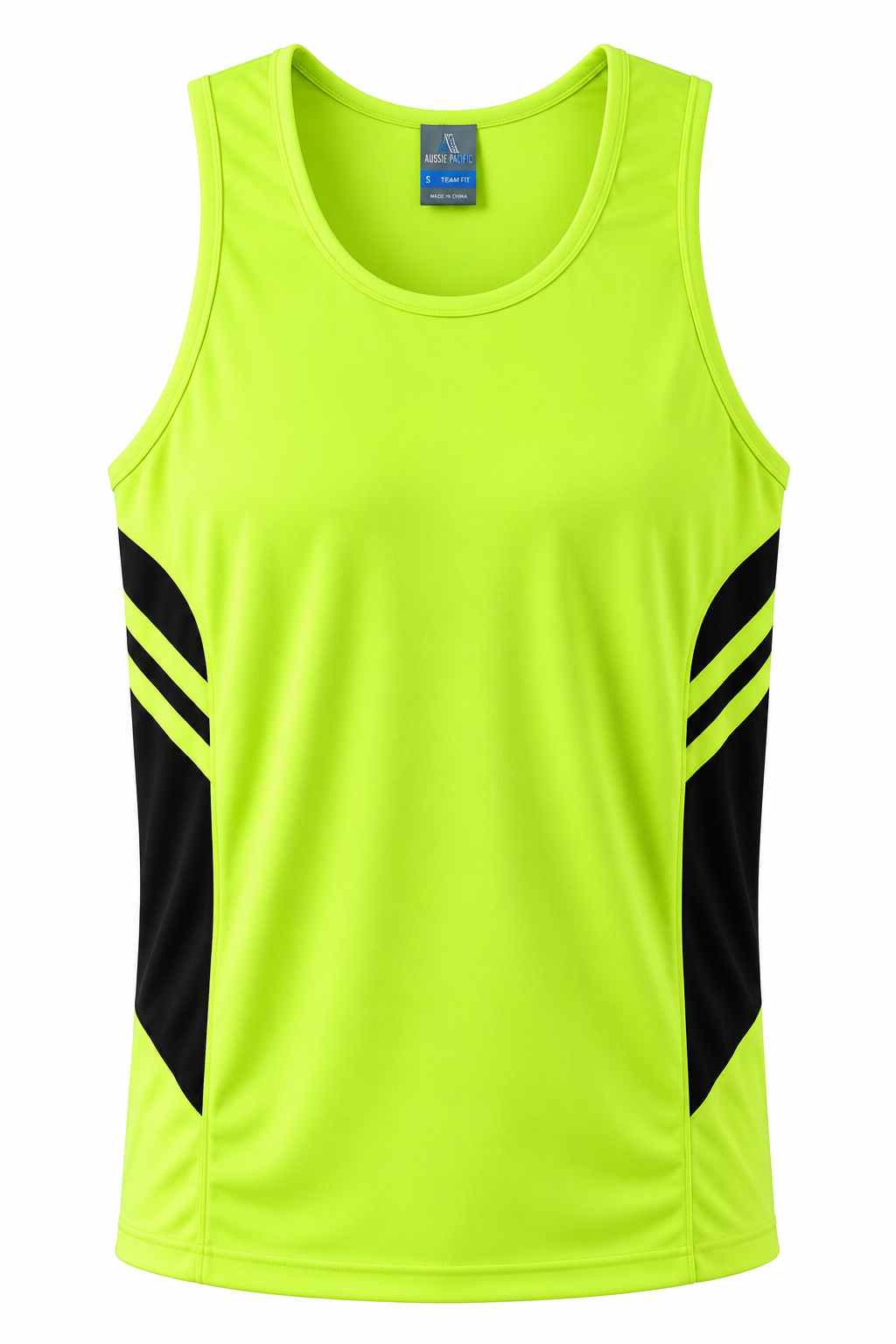 Aussie Pacific Tasman Men's Singlet 1111 - Neon Yellow/Black