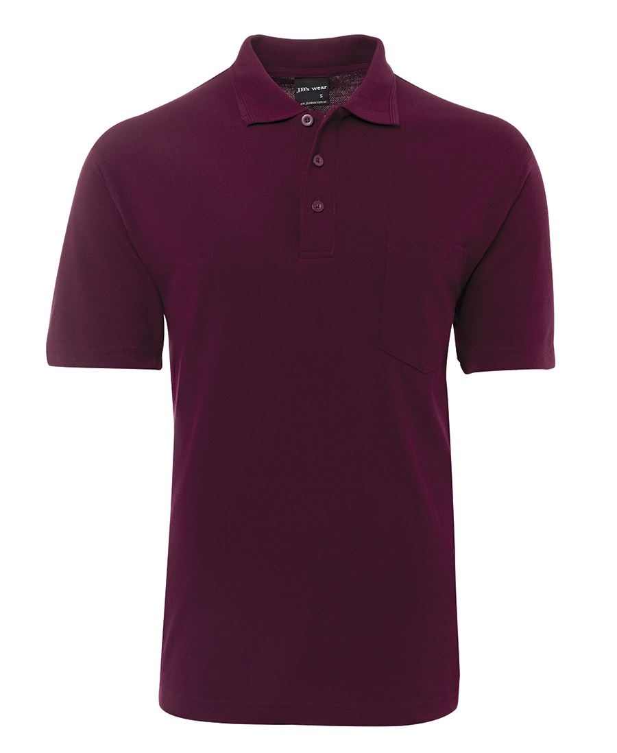 JB's 210 Pocket Polo - Maroon - Front