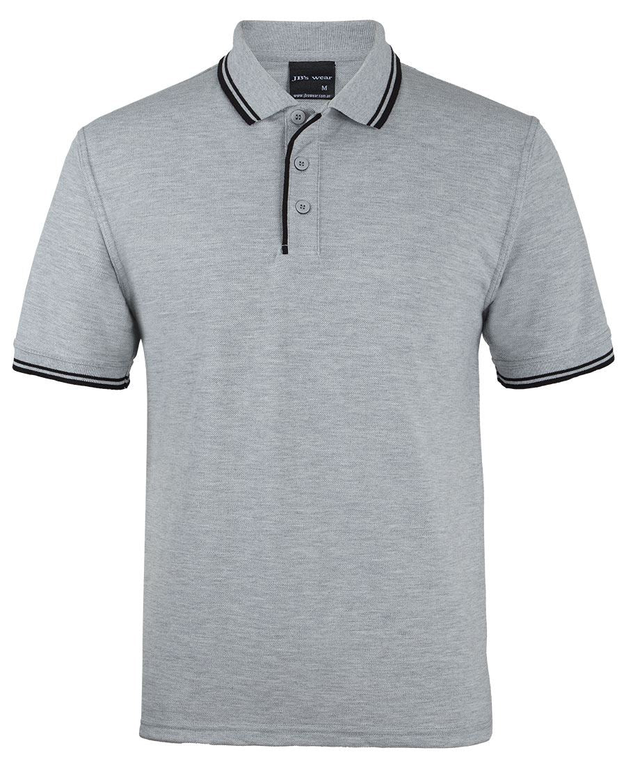 JB's Contrast Polo - 13% Marle/Black - Front