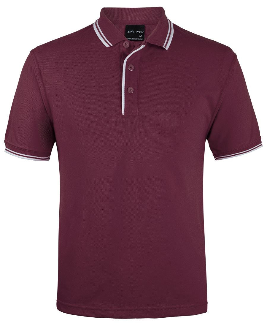 JB's Contrast Polo - Maroon/White - Front