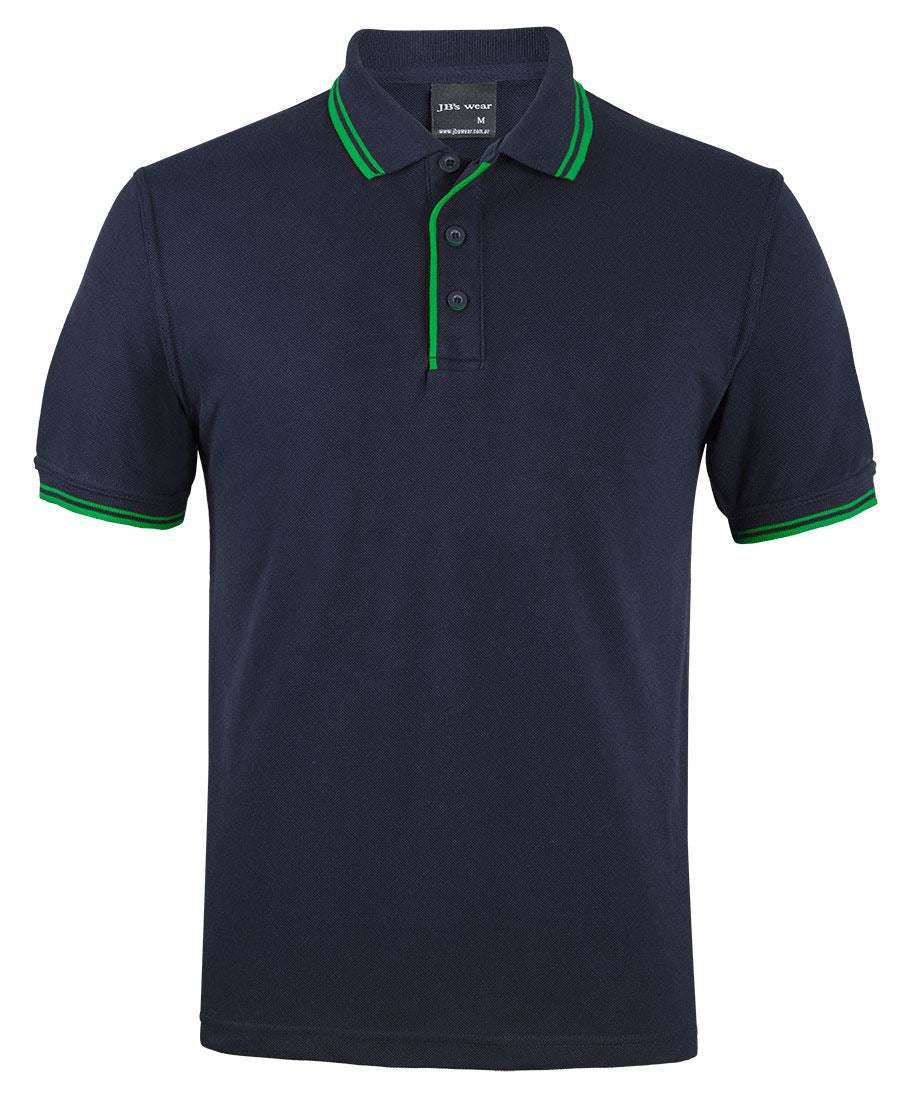 JB's Contrast Polo - Navy/Green - Front