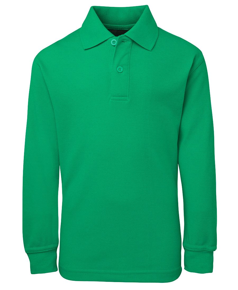 JB's Kids L/S 210 Polo - Kelly Green - Front