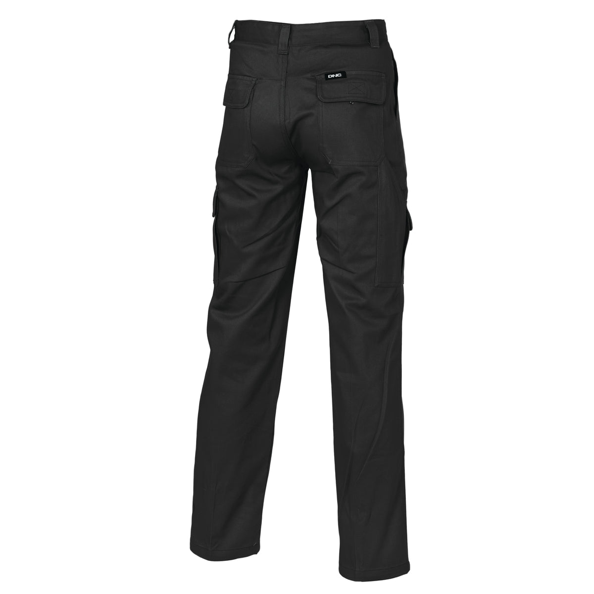Cotton Drill Cargo Pants - Black - Back