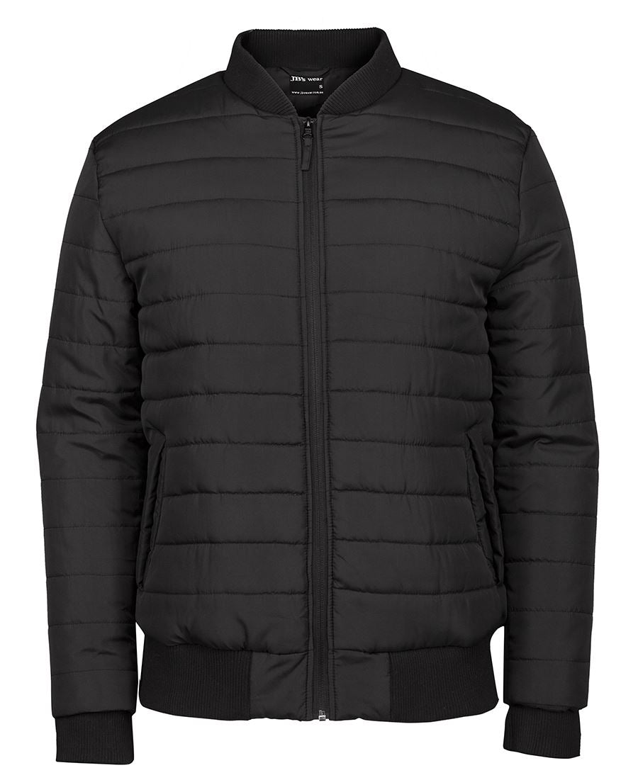 JB's Puffer Bomber Jacket - Black - Front