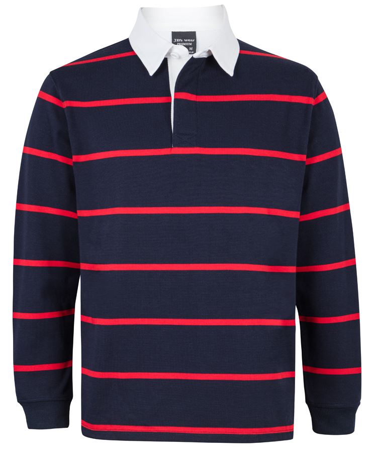 JB's Yarn Dyed Rugby - Navy/Red - Front