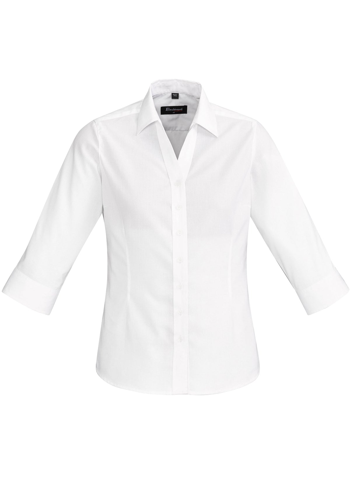 Hudson Womens 3/4 Sleeve Shirt - White - Front