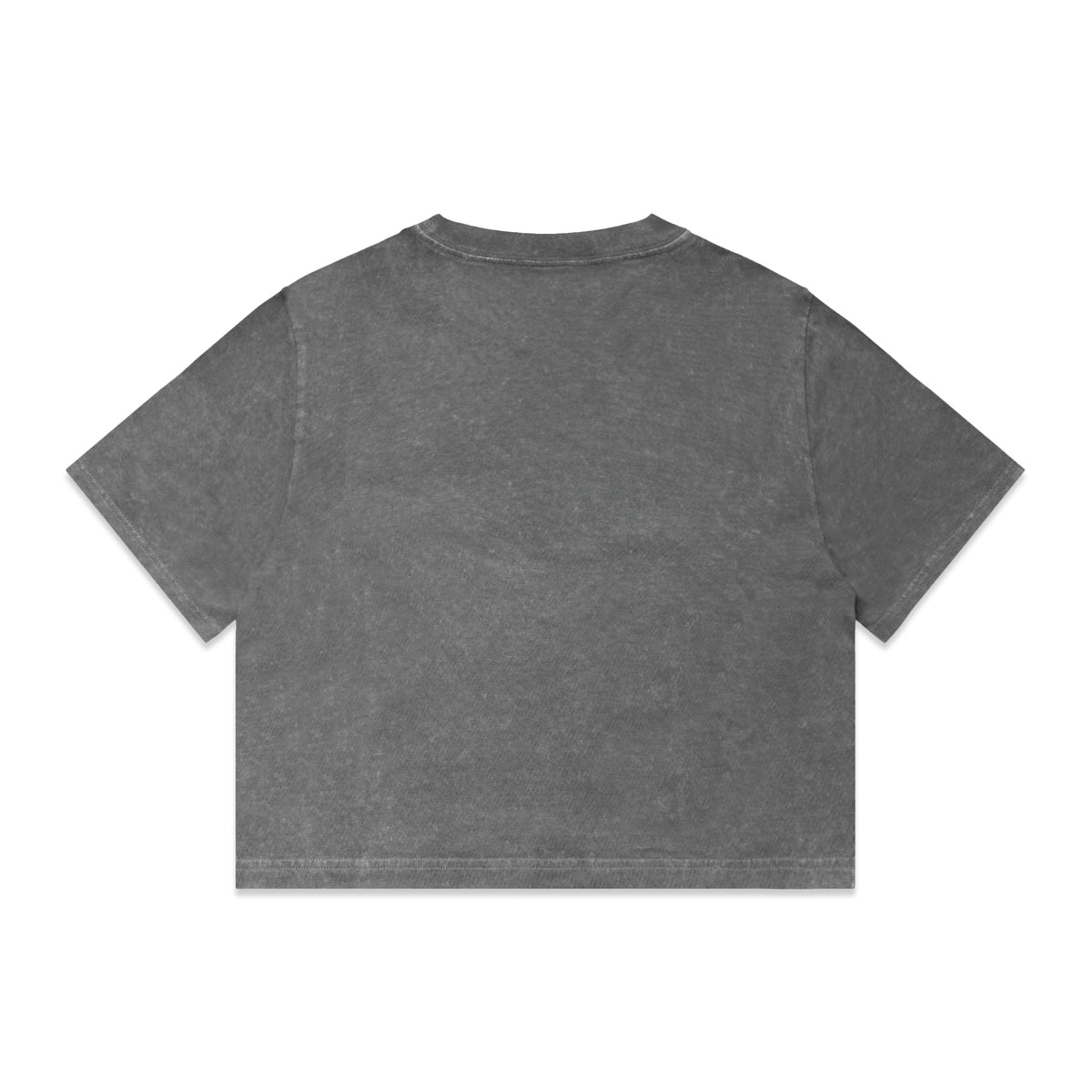 Wo's Stone Wash Heavy Crop Tee 4086 - Coal Stone - Back