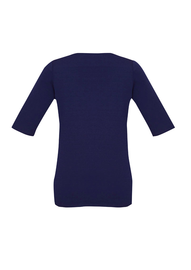 Camille Womens Short Sleeve T-Top - Navy - Back