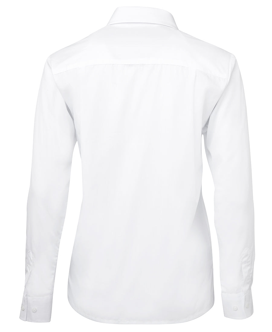 JB's Ladies L/S & S/S Original Poplin Shirt - White - Back