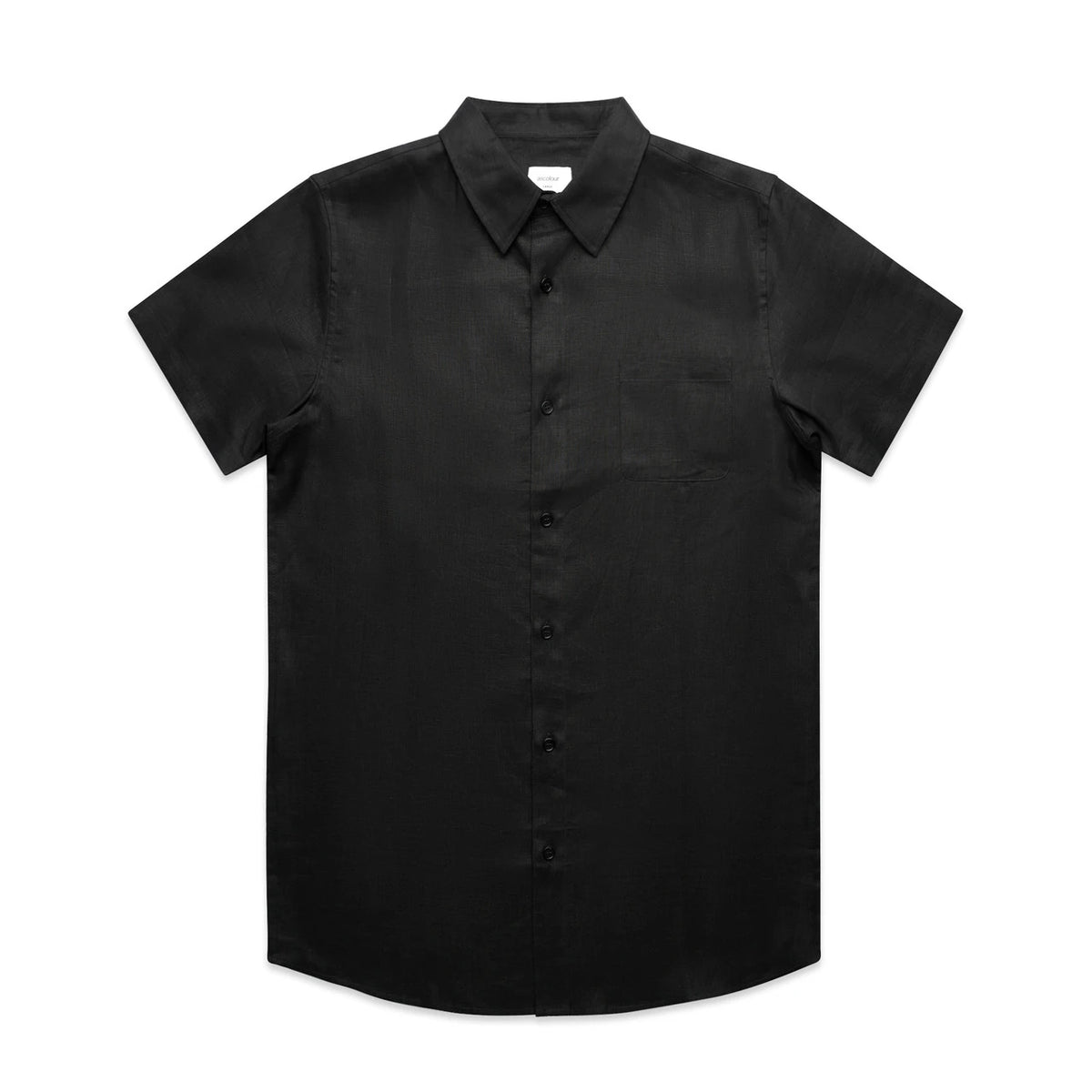 Linen S/S Shirt 5420S - Black - Front