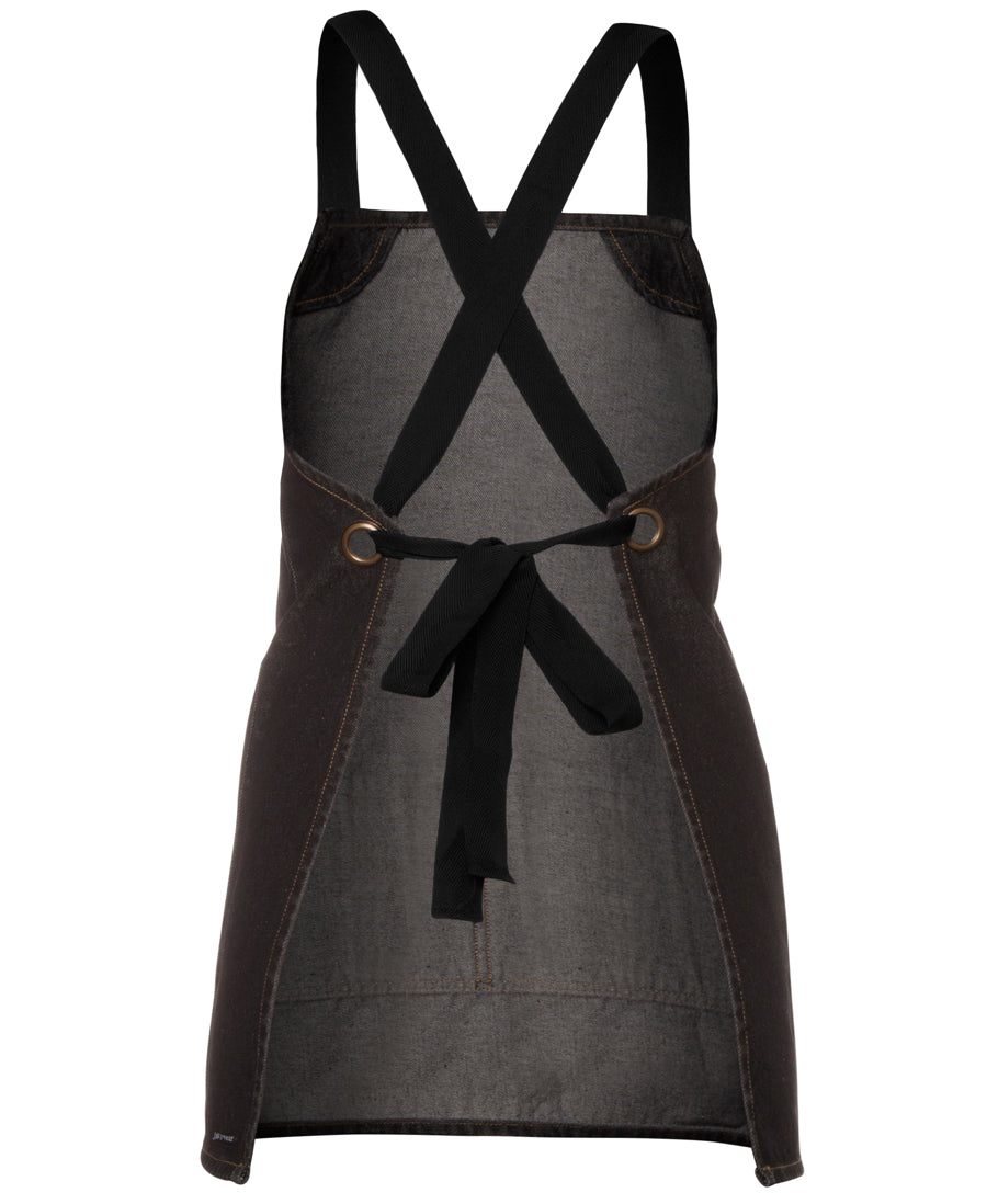 JB's Cross Back 65x71 Bib Denim Apron (Without Straps) - Black - Back