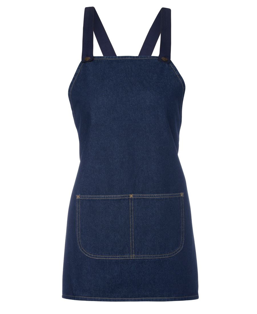 JB's Cross Back 65x71 Bib Denim Apron (Without Straps) - Navy - Front