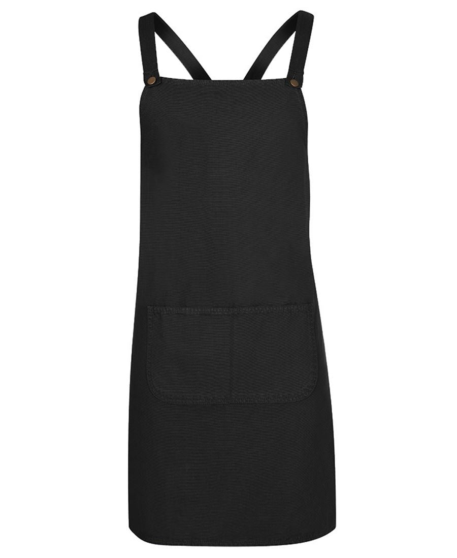 JB's Cross Back Canvas Apron (Without Straps) - Black - Front