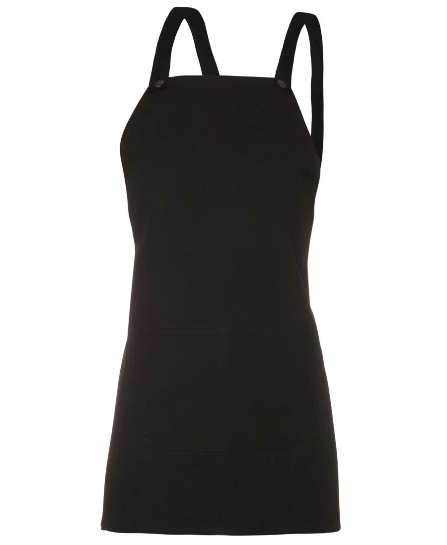 JB's Cross Back 65x71 Bib Canvas Apron (Without Straps) - Black - Front