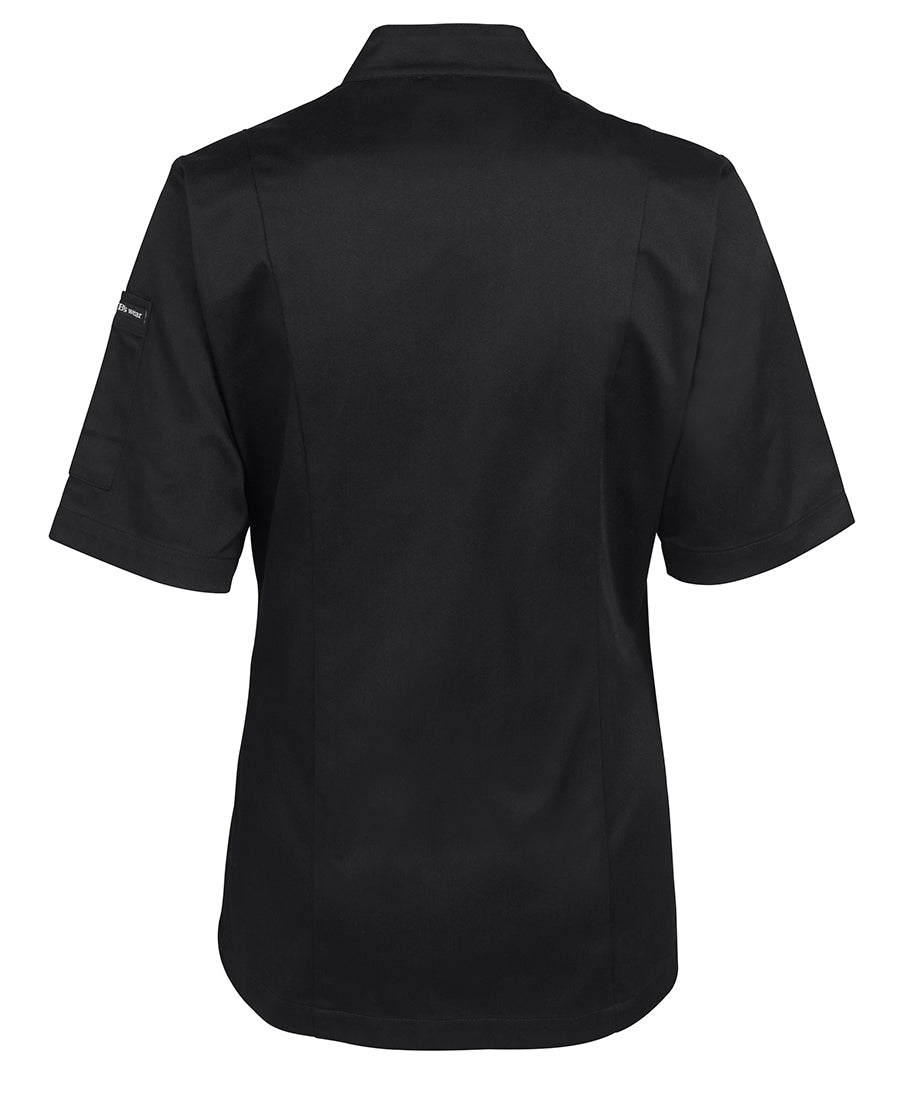 JB's Ladies S/S Chef's Jacket - Black - Back