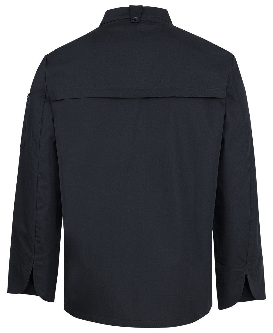 JB's L/S Snap Button Chefs Jacket - Black - Back