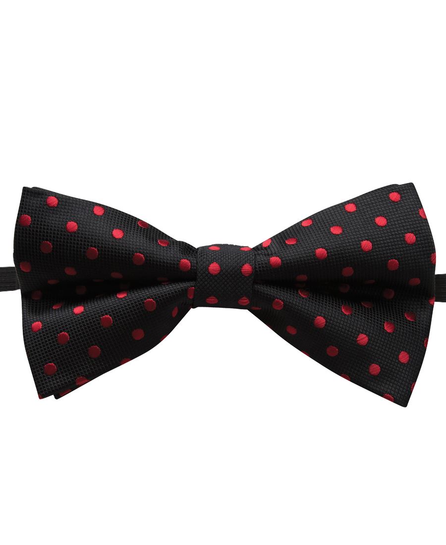 JB's Bow Tie & Polka Dot Bow Tie - Black/Red - Front