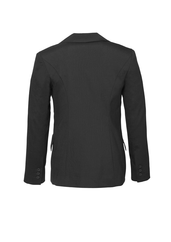 Comfort Wool Stretch Womens Longline Jacket - Charcoal - Back