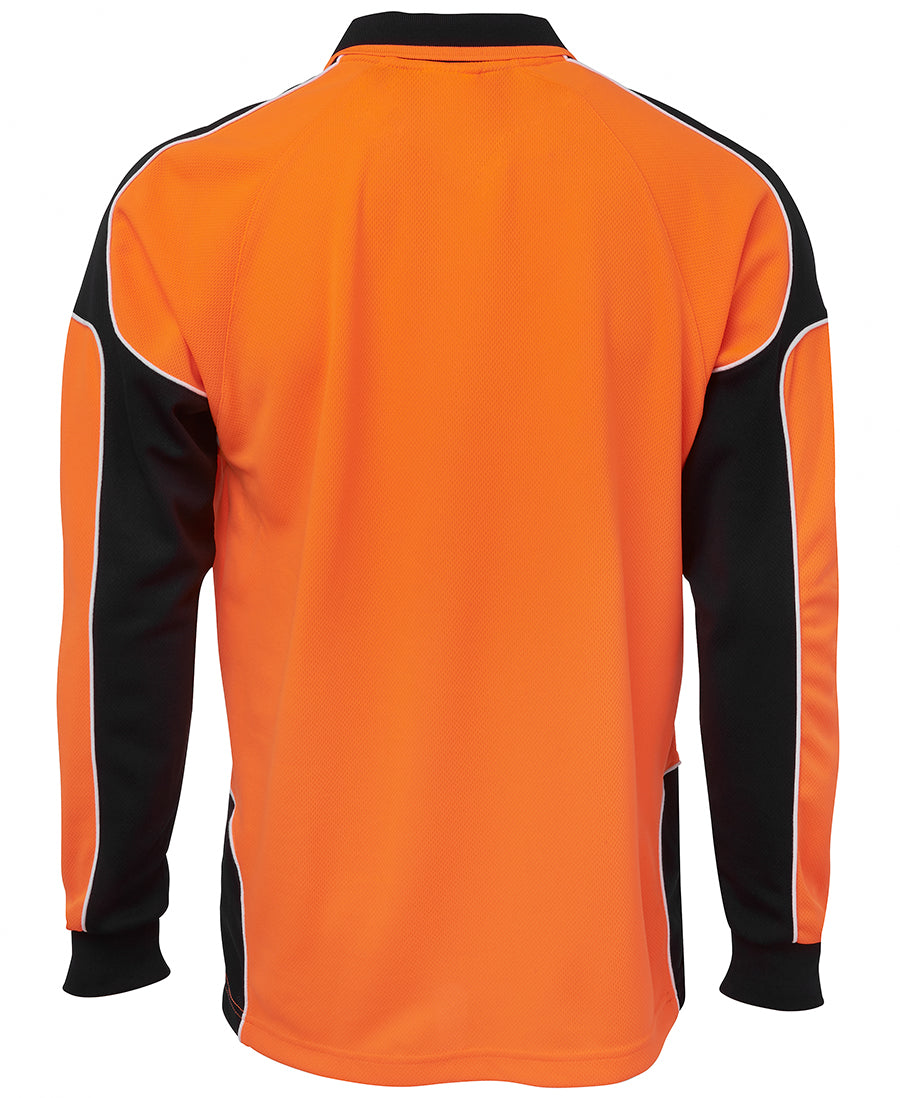 JB's Hi Vis L/S Arm Panel Polo - Orange/Black - Back