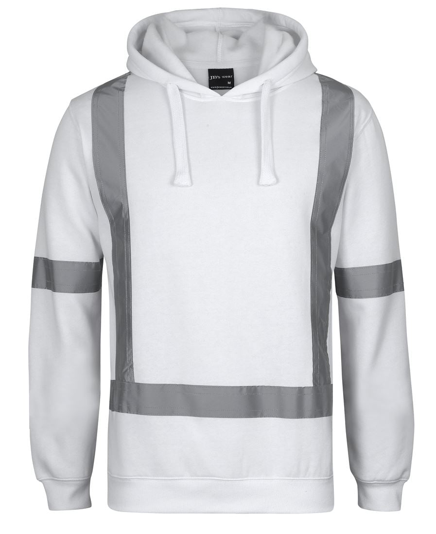 JB's Fleece Hoodie with Reflective Tape - White - Front