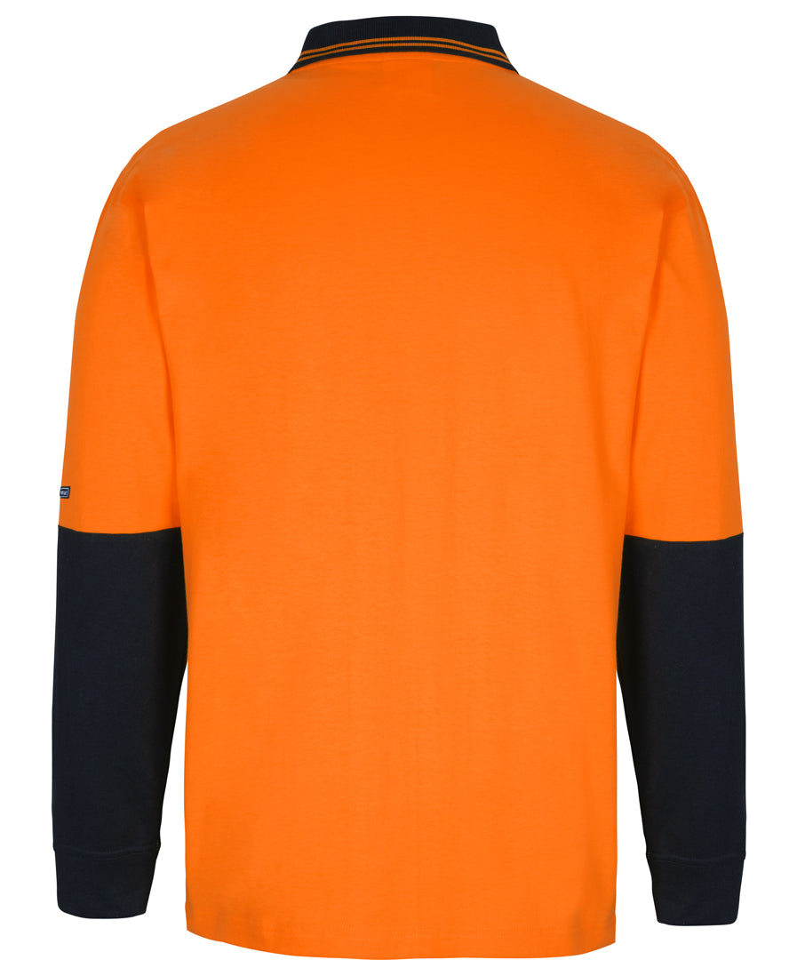 JB's Hi Vis L/S Cotton Polo - Orange/Black - Back