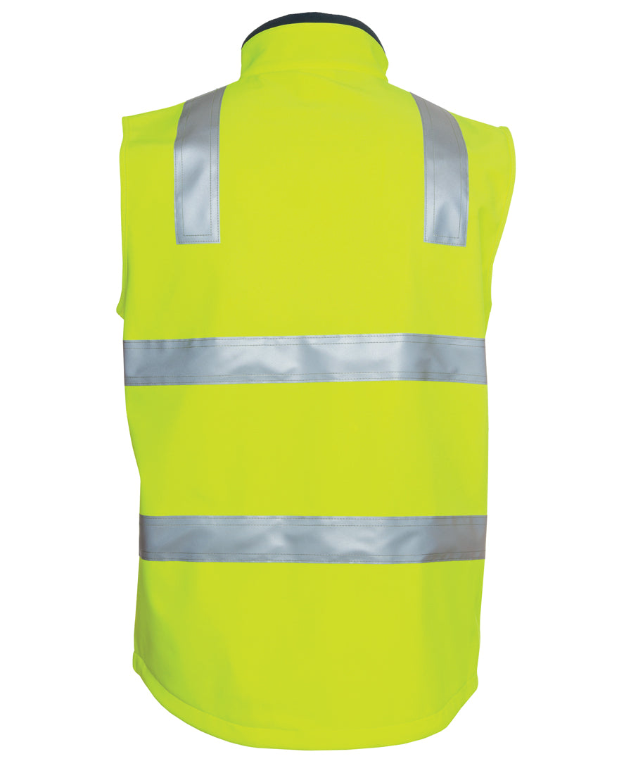 JB's Hi Vis (D+N) Softshell Vest - Lime/Navy - Back