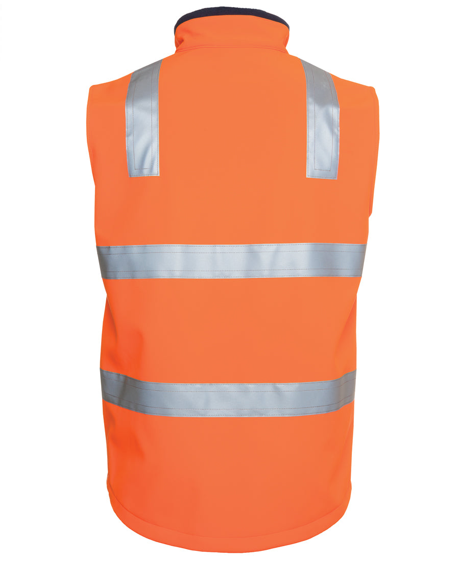 JB's Hi Vis (D+N) Softshell Vest - Orange/Navy - Back