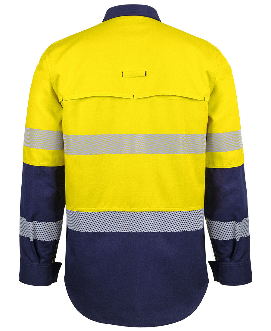 JB's FR PPE2 Biomotion L/S Work Shirt - Yellow/Navy - Back