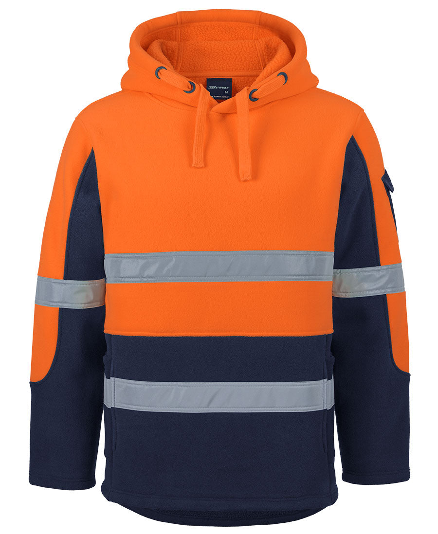 JB's Hi Vis D+N 450g Pull Over Shepherd Hoodie - Orange/Navy - Front