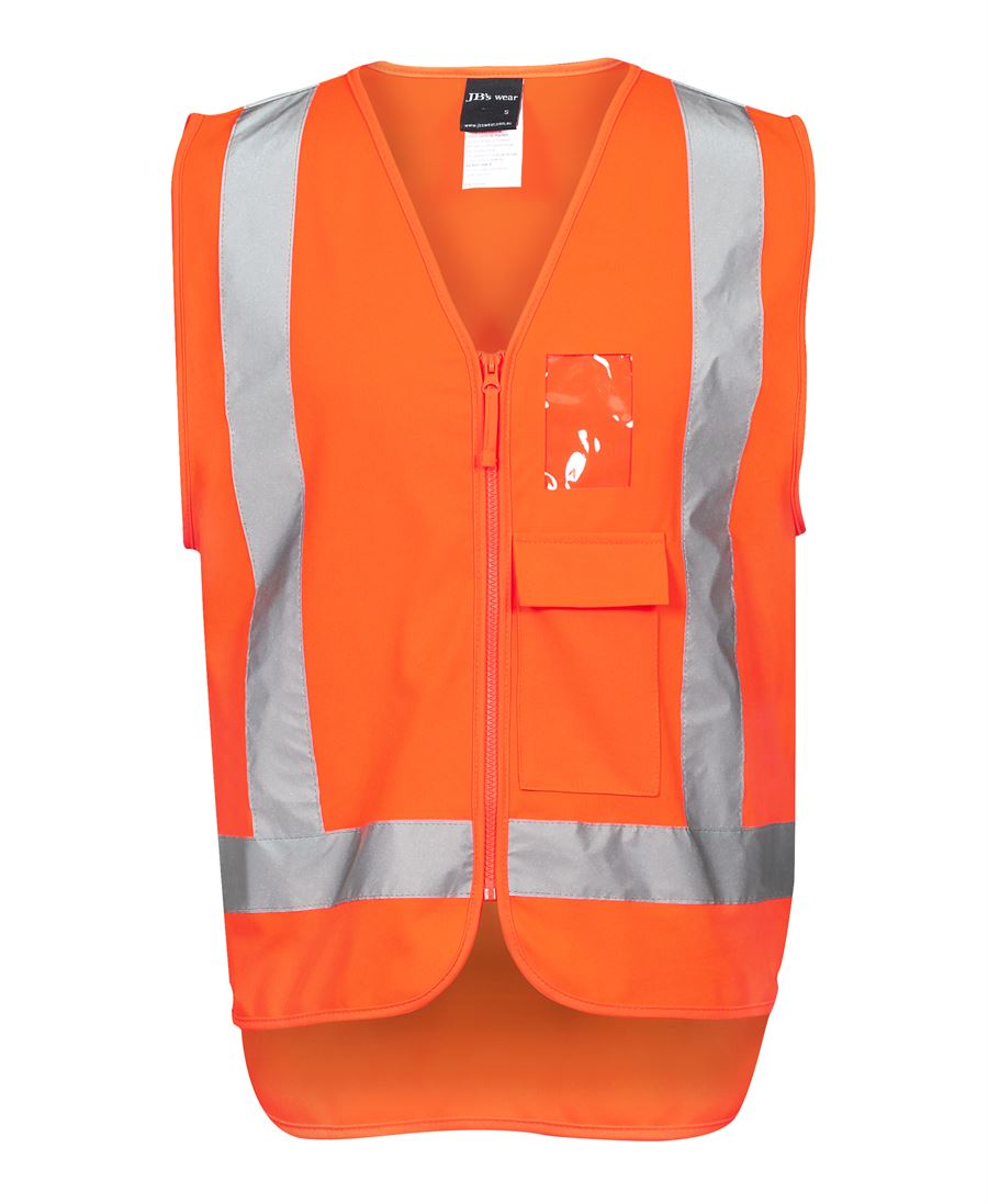 JB's Hi Vis Zip (D+N) TTMC-W Vest - Orange - Front