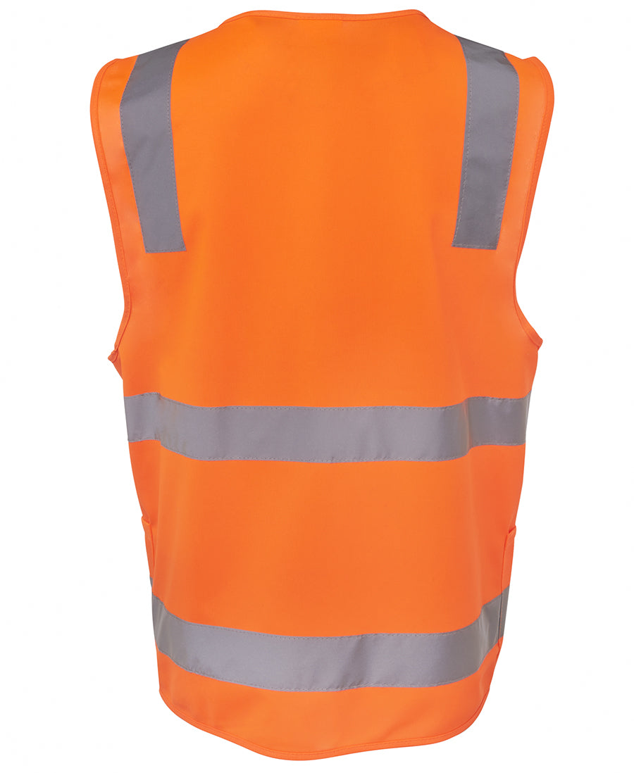 JB's Hi Vis (D+N) Zip Safety Vest - Orange - Back