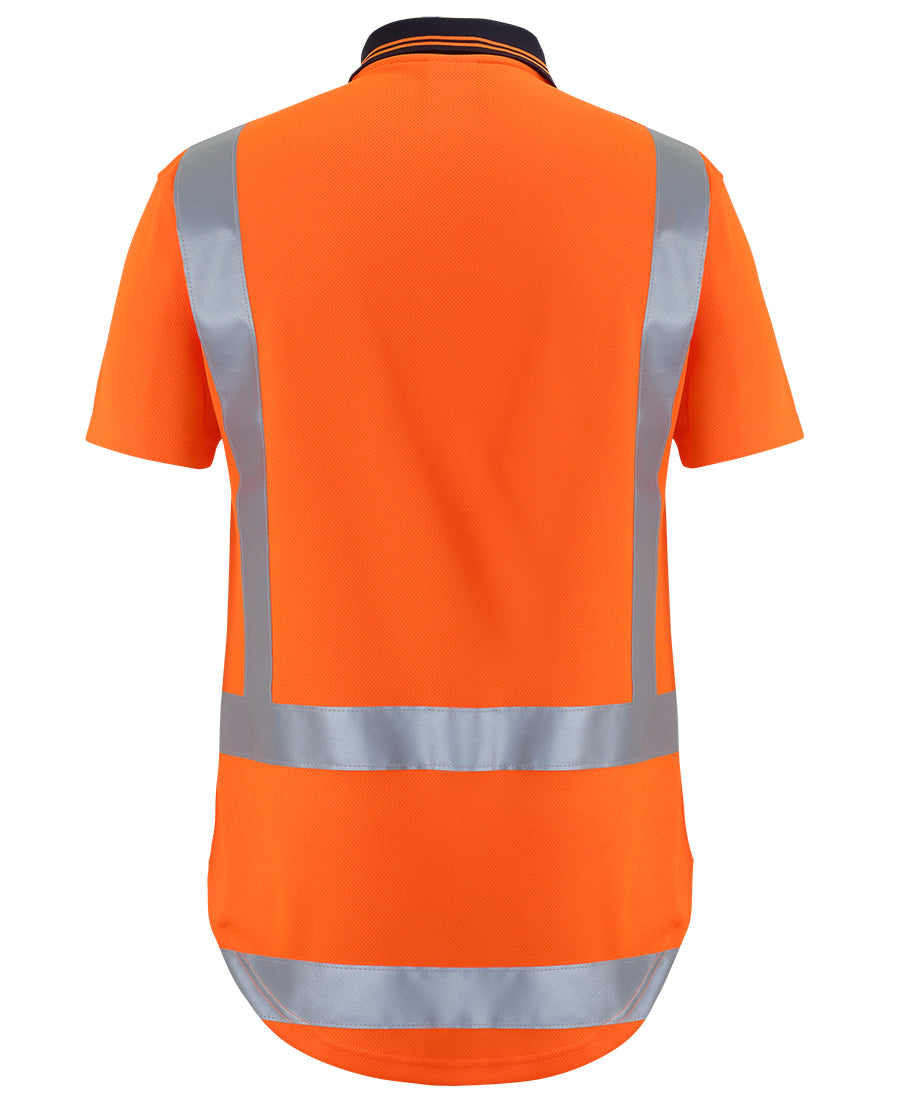 JB's Hi Vis (D+N) S/S Non Cuff TTMC-W17 Traditional Polo - Orange - Back