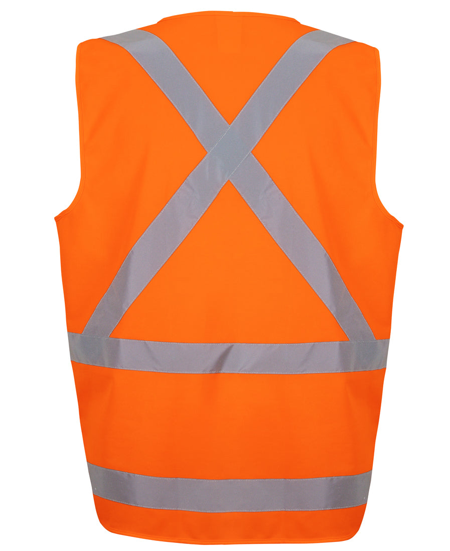 JB's NSW/QLD Rail (D+N) Zip X-Back Safety Vest - Orange - Back
