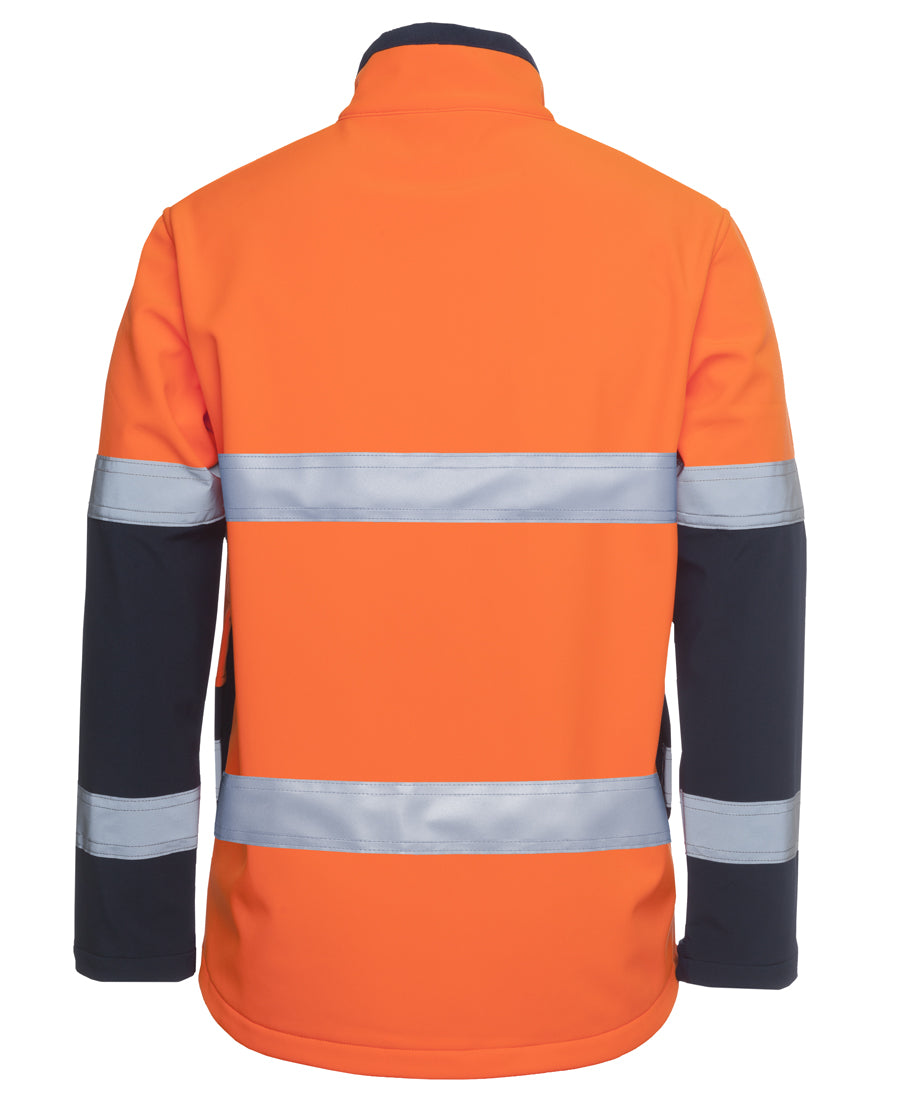 JB's Hi Vis (D+N) Three Layer Softshell Jacket - Orange/Navy - Back