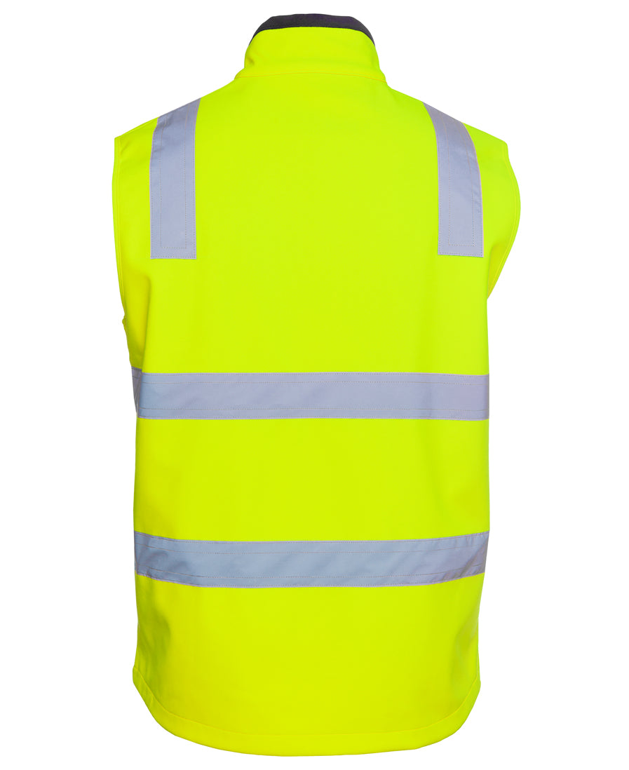 JB's Hi Vis (D+N) Three Layer Softshell Vest - Lime/Navy - Back