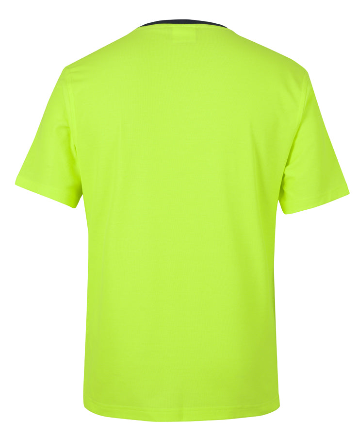 JB's Hi Vis Cotton Back Tee - Lime/Navy - Back