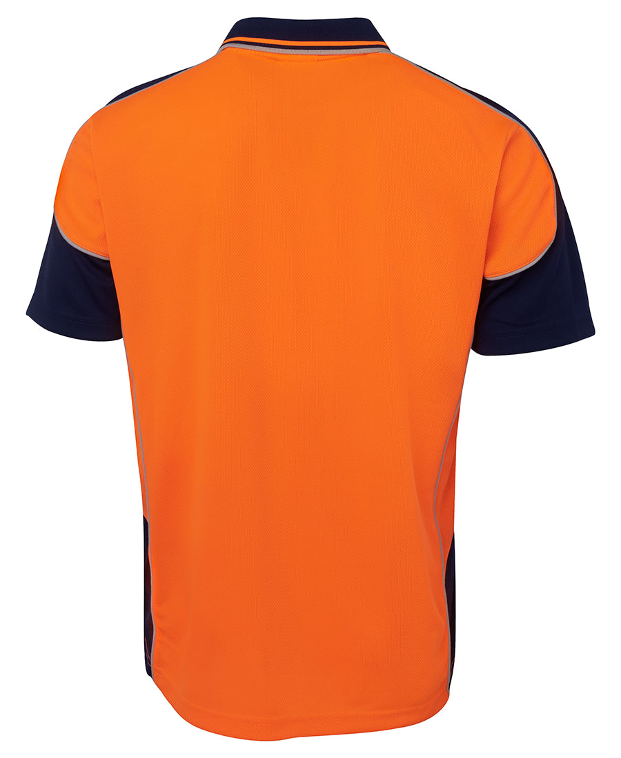 JB's Hi Vis Contrast Piping Polo - Orange/Navy - Back