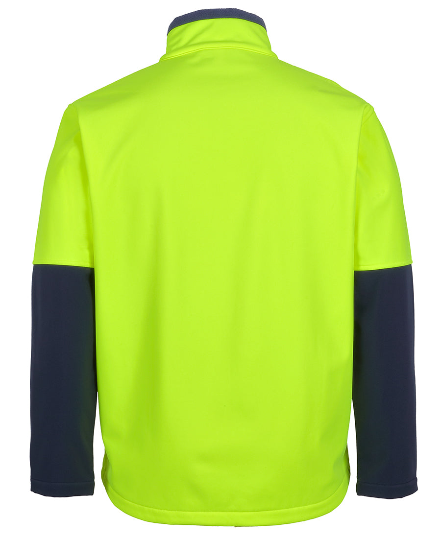 JB's Hi Vis Three Layer Softshell Jacket - Lime/Navy - Back