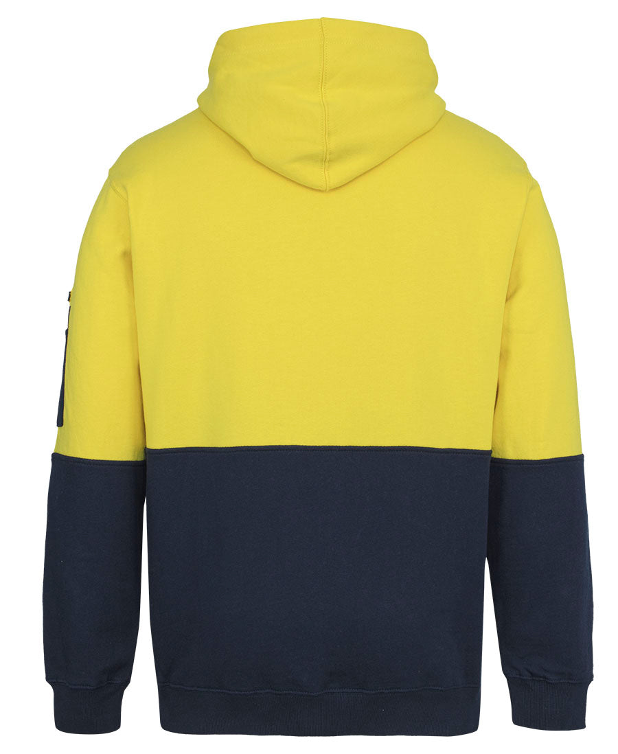 JB's Hi Vis 310 Cotton Pull Over Hoodie - Yellow/Navy - Back