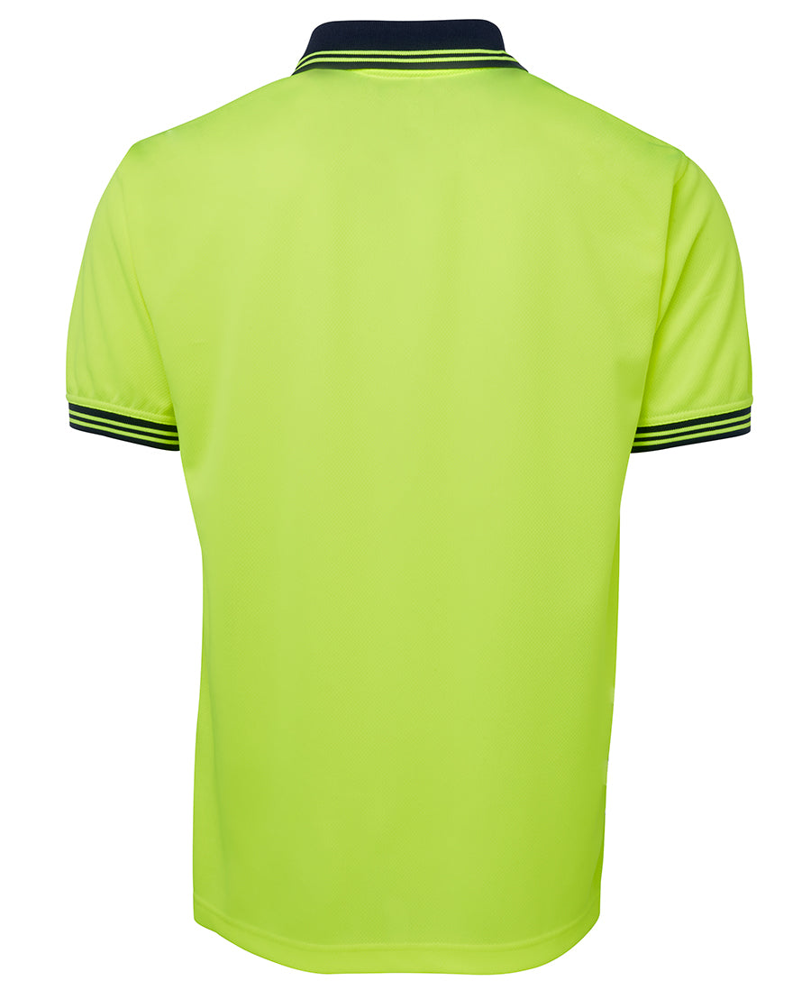 JB's Hi Vis S/S Traditional Polo - Lime/Navy - Back