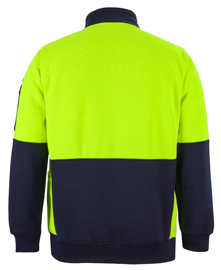 JB's Hi Vis 330G 1/2 Zip Fleece - Lime/Navy - Back