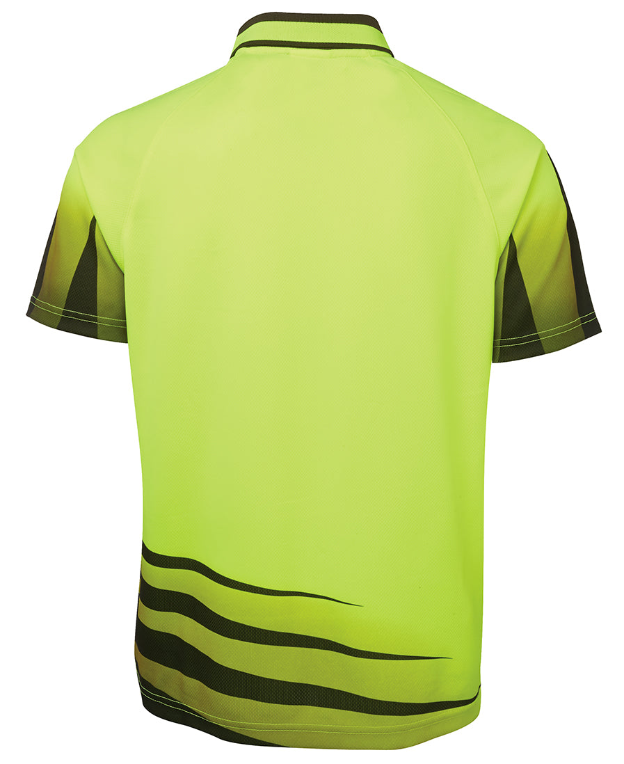JB's Hi Vis Rippa Sub Polo - Lime/Black - Back